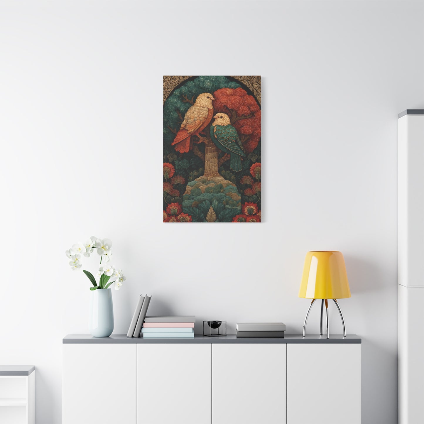 Folk Tree of Life Birds Wall Art & Canvas Print