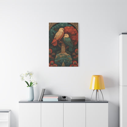 Folk Tree of Life Birds Wall Art & Canvas Print