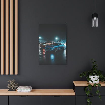 Blue Mustang Surge – Hellcat Widebody Drag Duel Wall Art & Canvas Prints