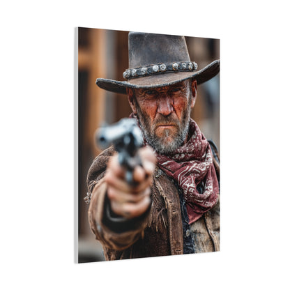 Cowboy Campfire in the Mountain Valley Wall Art & Canvas Print