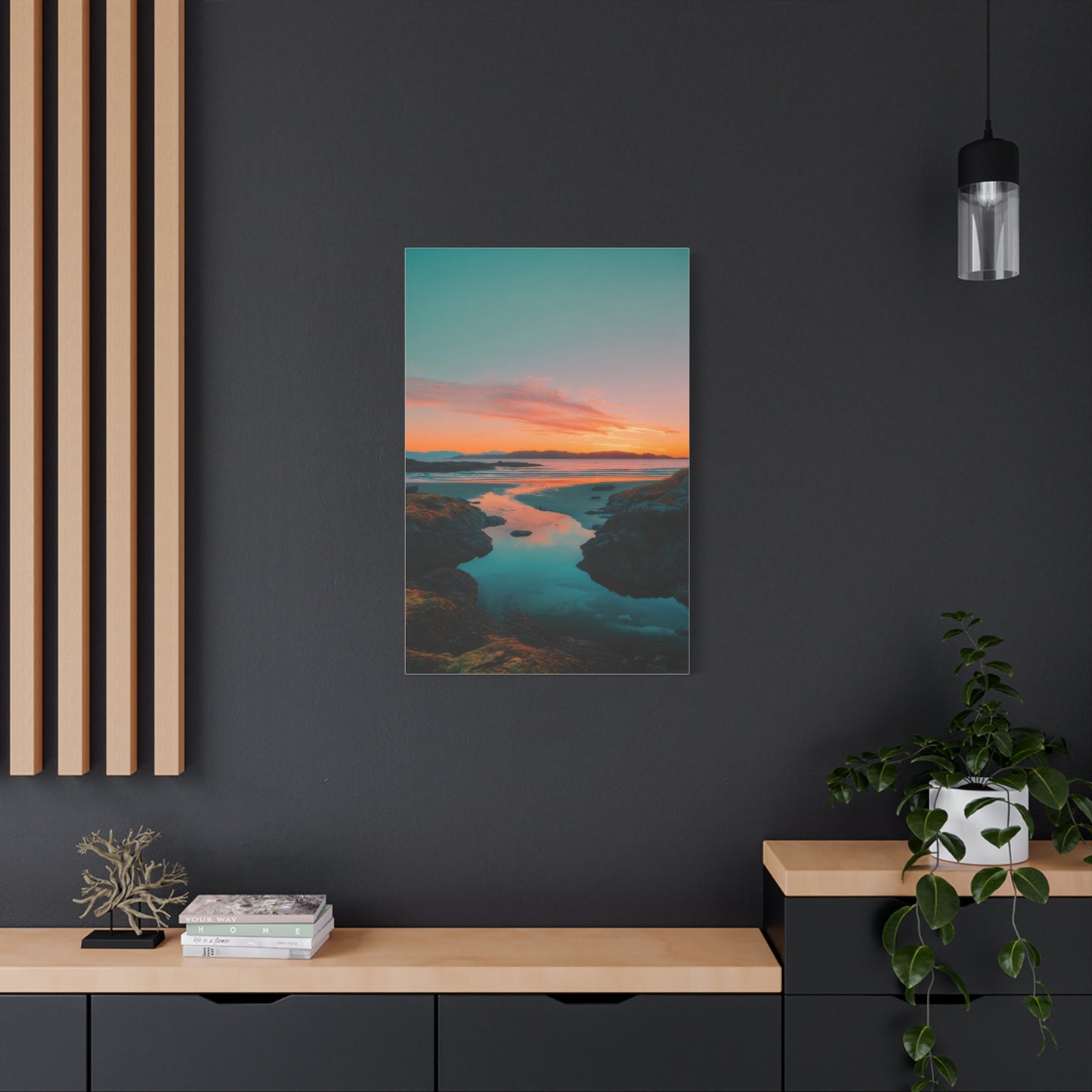 Coastal Sunset Horizon Reflection Wall Art & Canvas Print