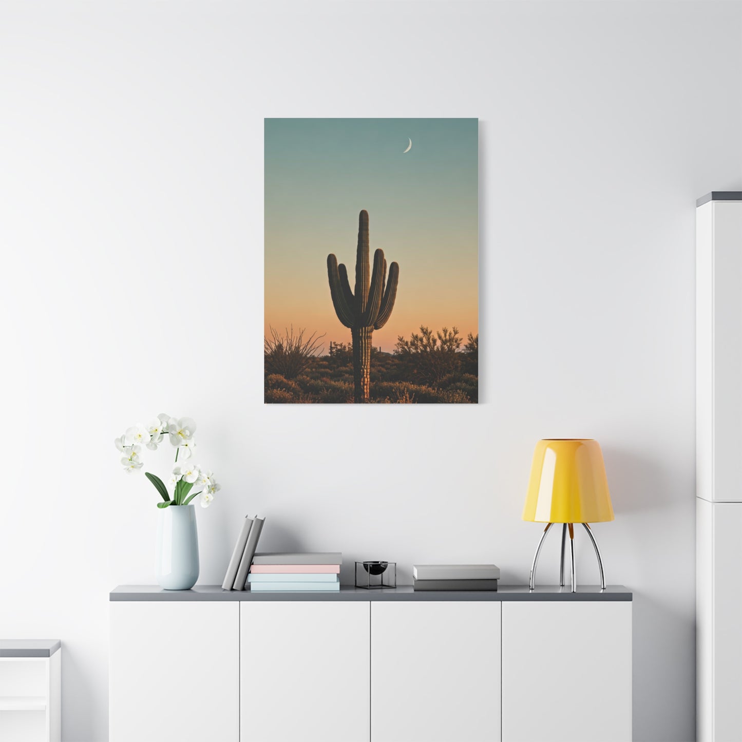 Solitary Saguaro Under Open Desert Sky Wall Art & Canvas Prints