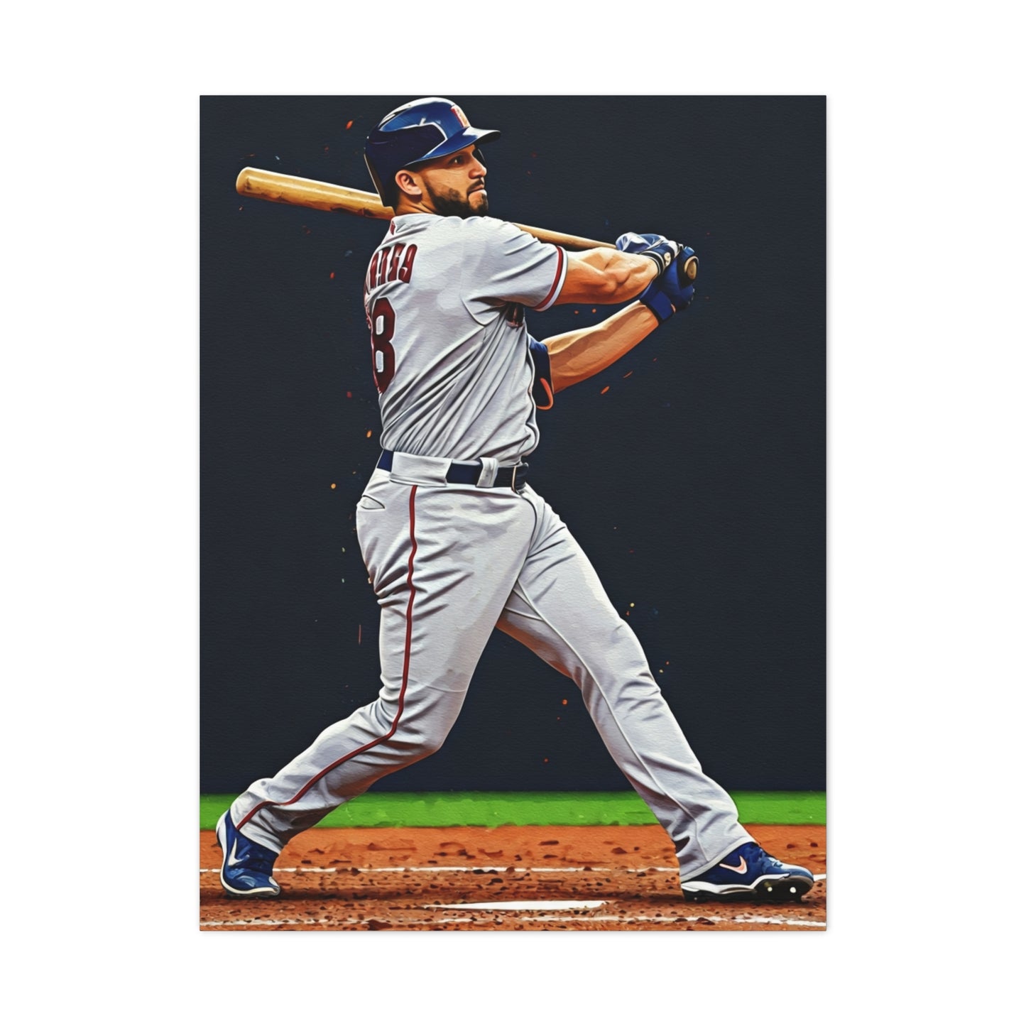 Classic Baseball Batting Stance Wall Art & Canvas Prints