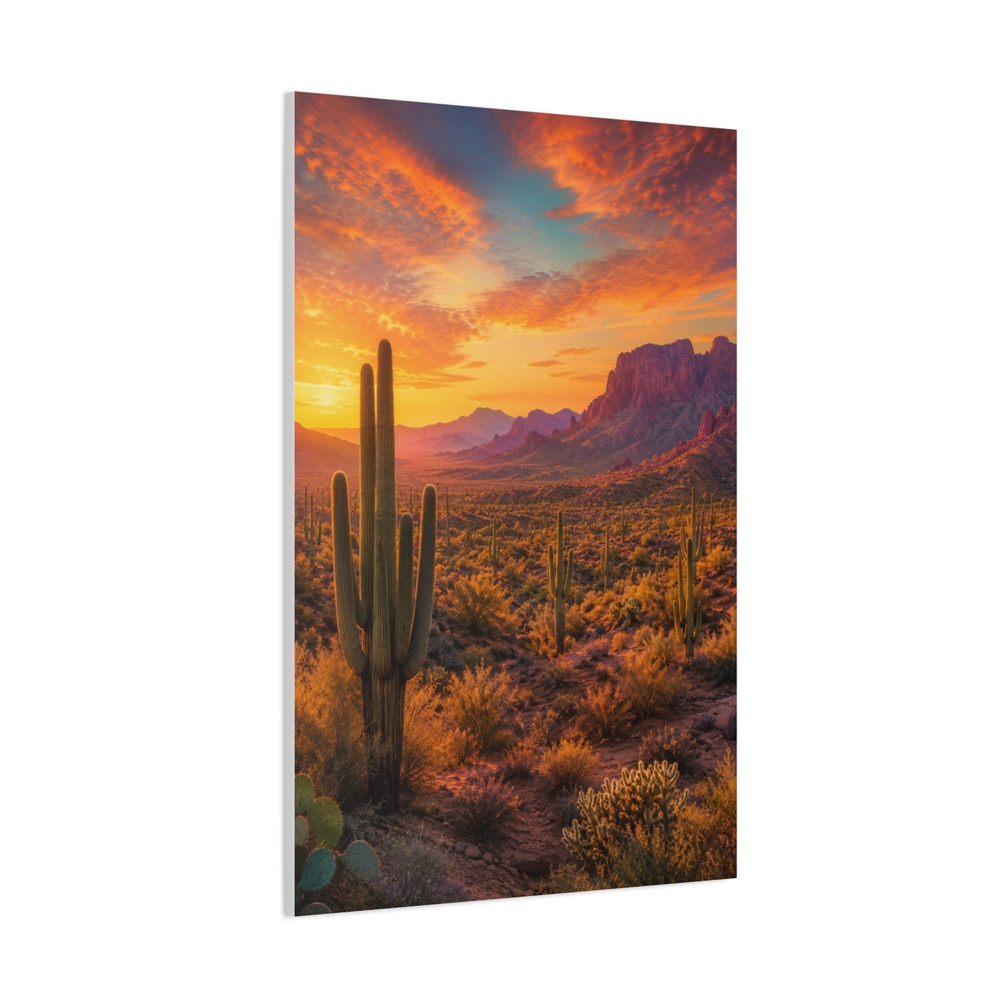 Golden Hour Saguaro Desert Southwest Wall Art & Canvas Print