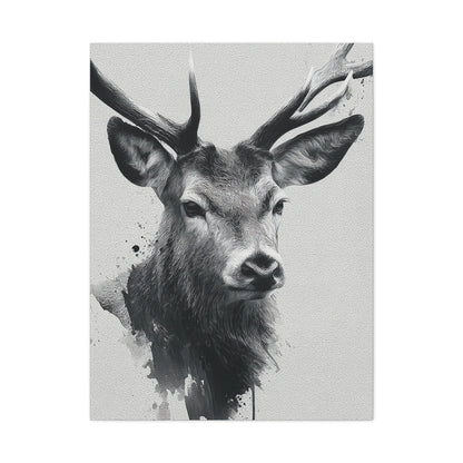 Minimal Ink Wash Deer Portrait Wall Art & Canvas Print