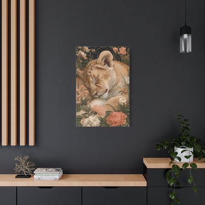 Lion Cub Floral Dream Portrait Wall Art & Canvas Print