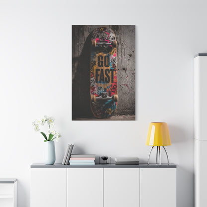 Go Fast Skateboard Street Wall Art & Canvas Print