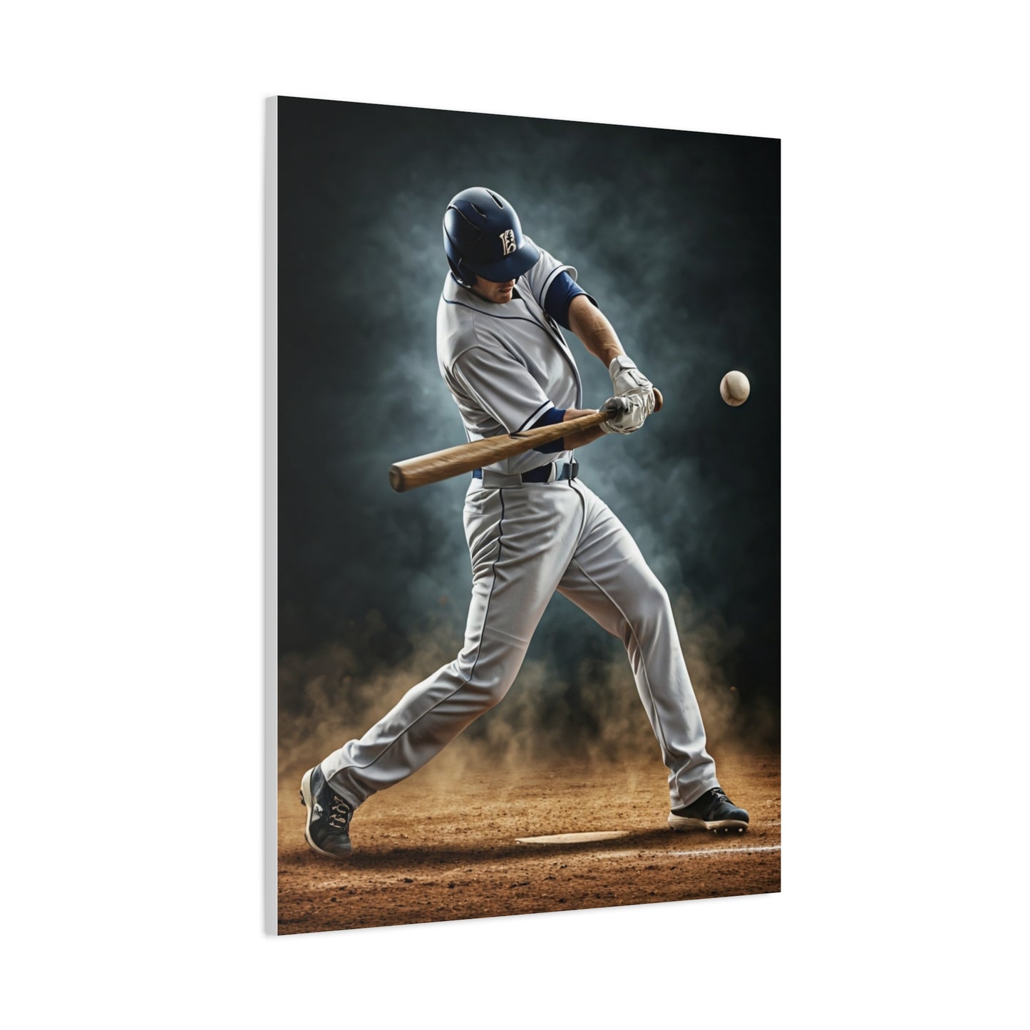 Spotlight Baseball Swing Impact Wall Art & Canvas Prints