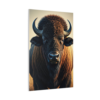 Golden Light American Bison Portrait Wall Art & Canvas Print