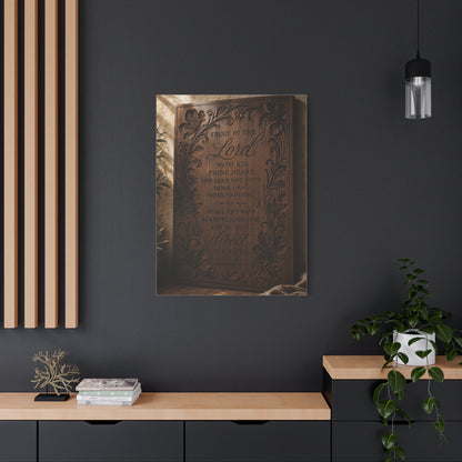 Trust in the Lord Carved Wood Plaque Wall Art & Canvas Print