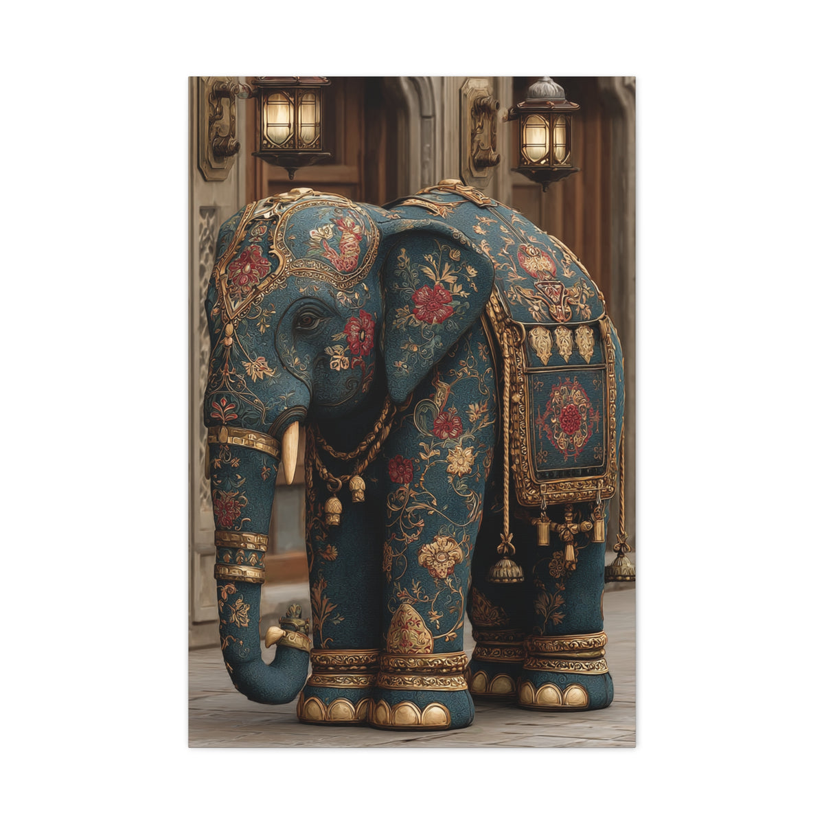 Ornamental Mandala Elephant Portrait Wall Art & Canvas Print