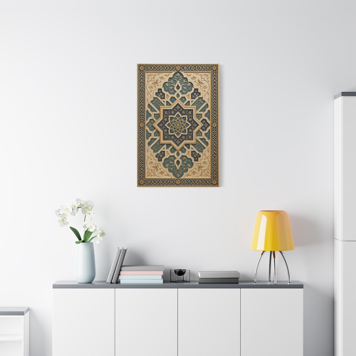 Ornate Islamic Geometric Relief Wall Art & Canvas Print