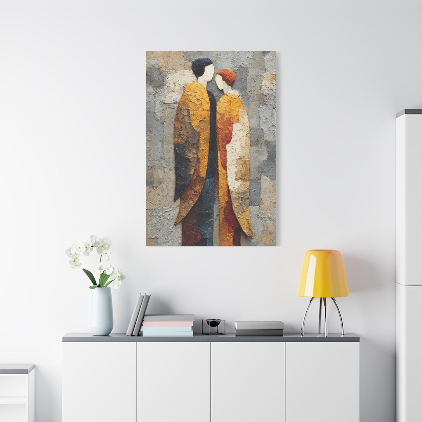 Textured Golden Figures Unity Wall Art & Canvas Print