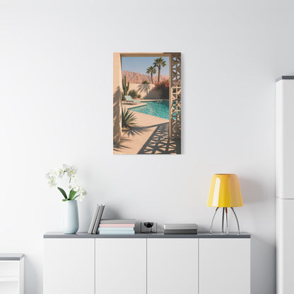 Desert Poolside Modernist Framing Wall Art & Canvas Print