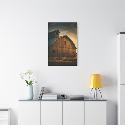 Twin Barn Structures in Evening Light Wall Art & Canvas Prints