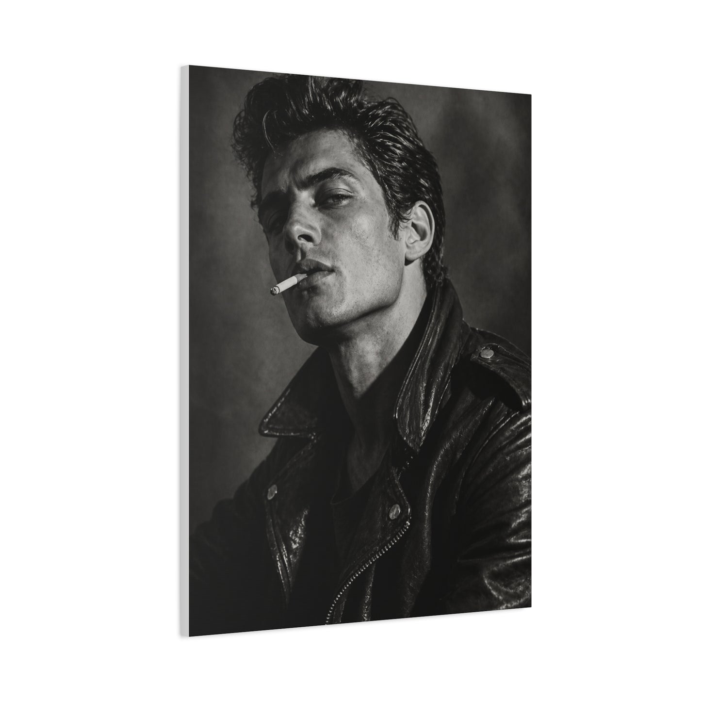Rebel Leather Jacket Portrait Wall Art & Canvas Print