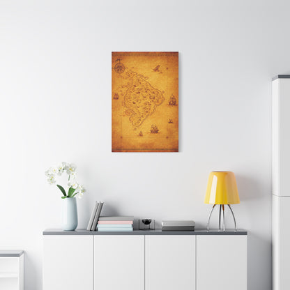 Old Pirate Island Chart Wall Art & Canvas Prints
