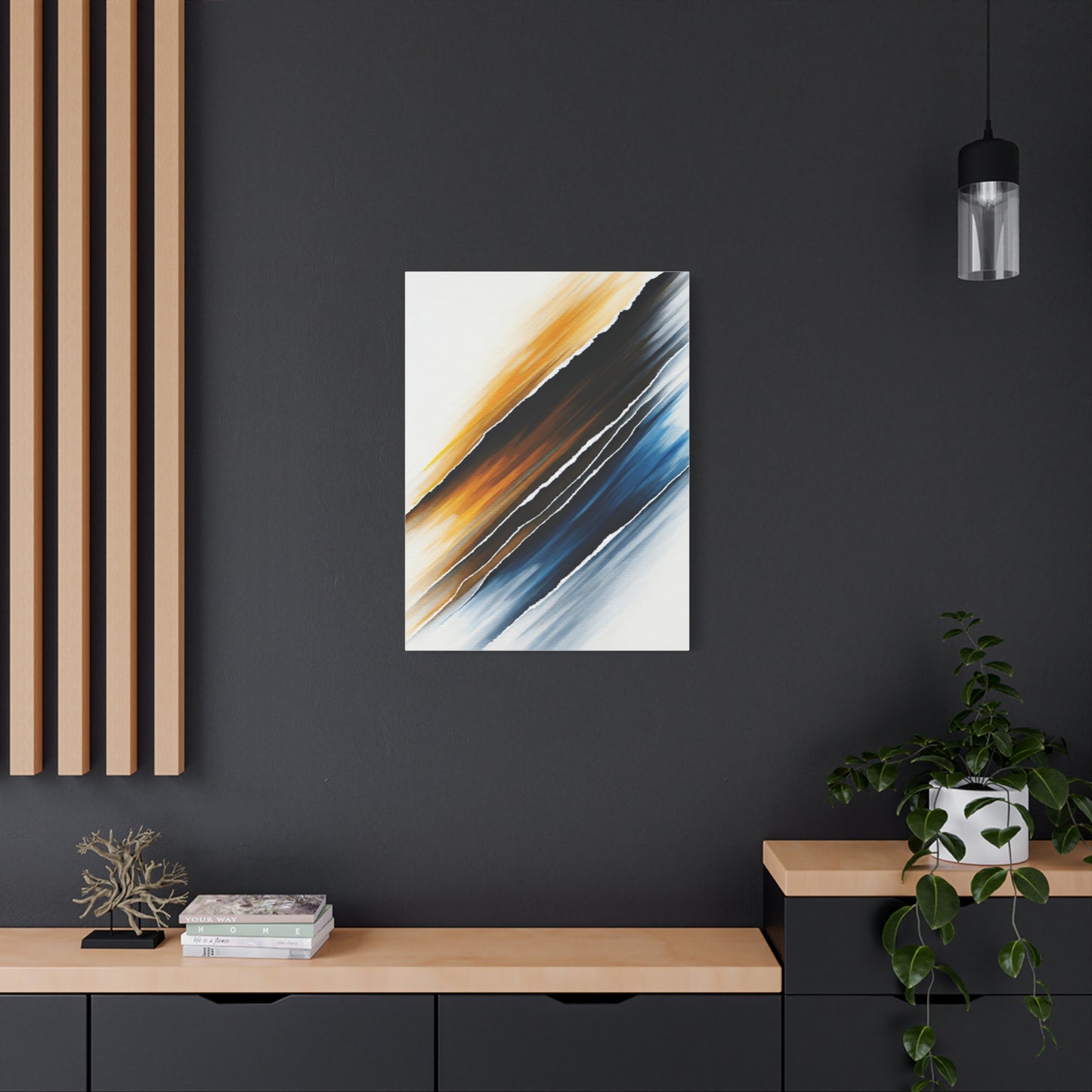 Gold and Blue Motion Sweep Abstract Wall Art & Canvas Prints
