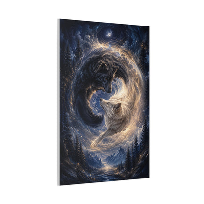 Celestial Wolf Pair Energy Vortex Wall Art & Canvas Print