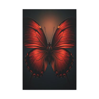 Crimson Ember Butterfly Symmetry Wall Art & Canvas Prints