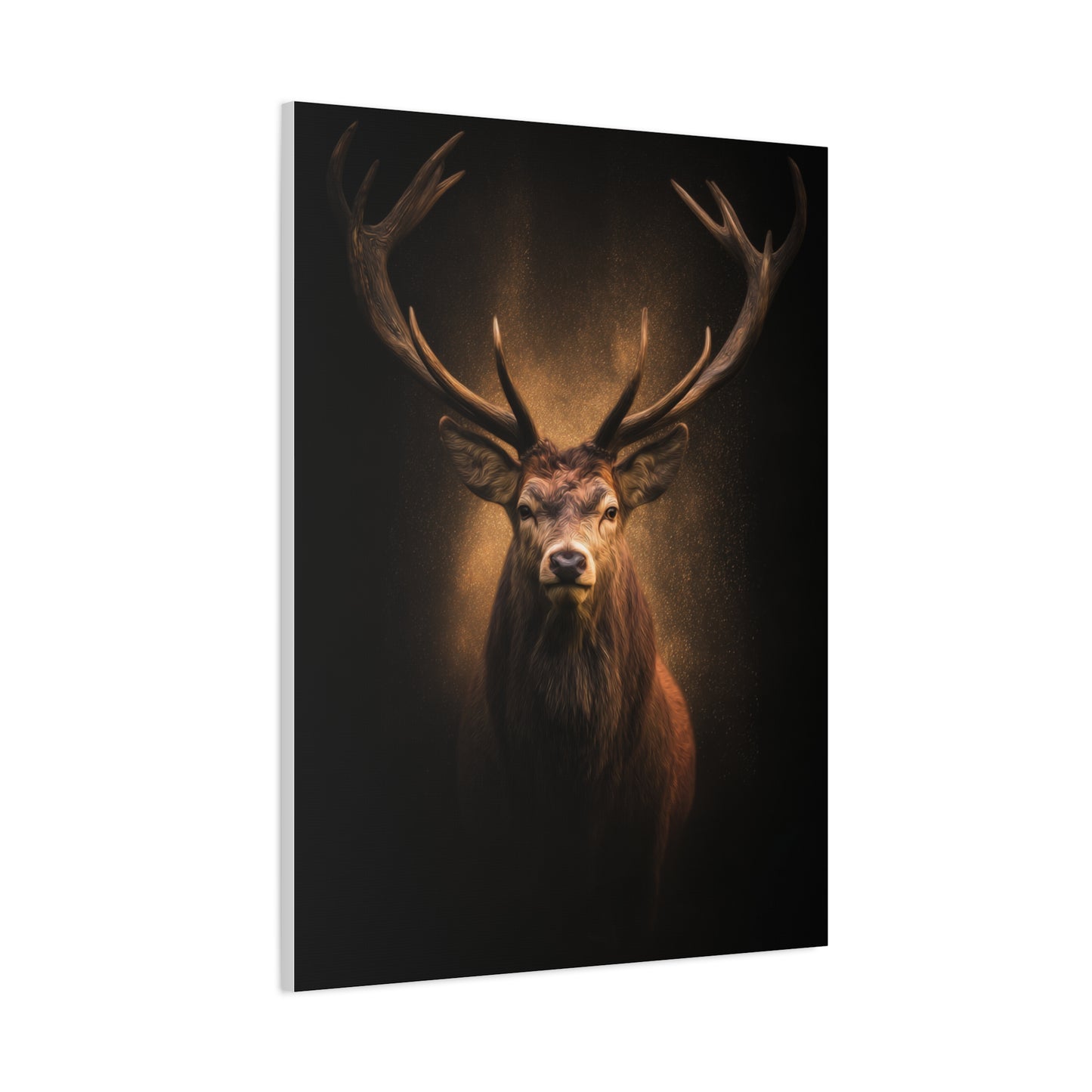 Golden Halo Stag Portrait Wall Art & Canvas Print
