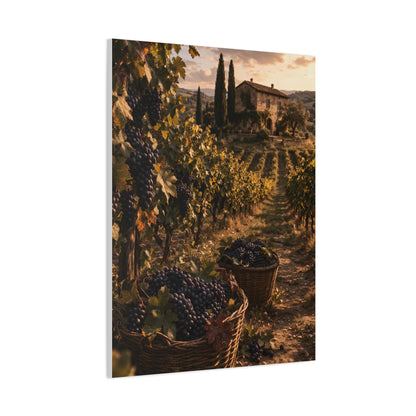 Tuscan Vineyard Harvest Scene Wall Art & Canvas Print