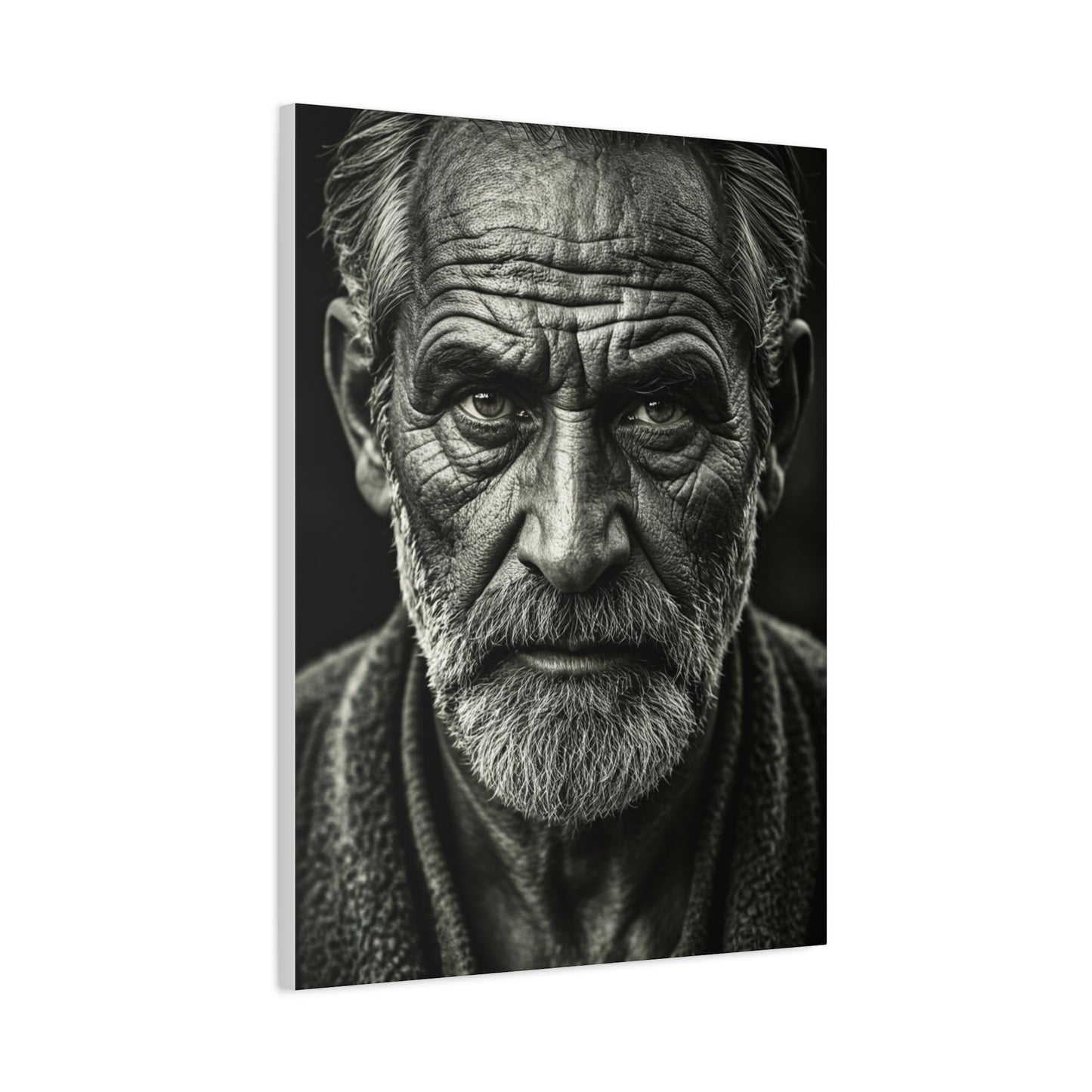 Lines of Time Black & White Elder Portrait Wall Art & Canvas Prints