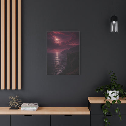 Moonlit Cliffside Love Landscape Wall Art & Canvas Print