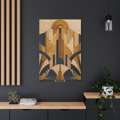 Art Deco Textile Geometric Tapestry Wall Art & Canvas Print