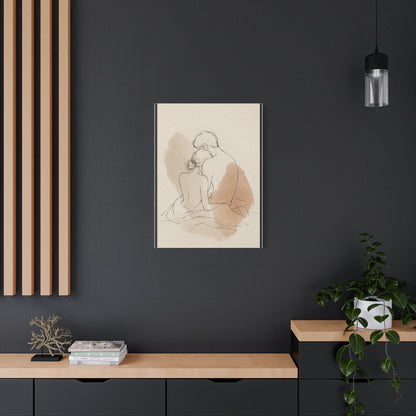 Delicate Sketch Couple Quiet Intimacy Wall Art & Canvas Print