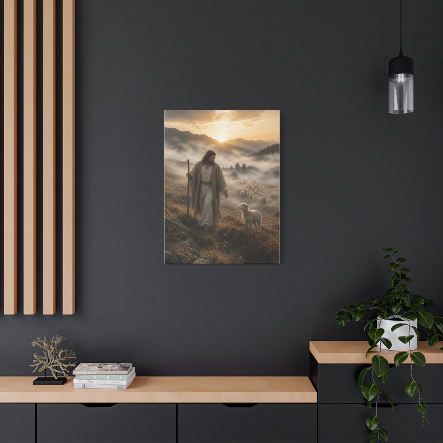 The Good Shepherd with Lamb Wall Art & Canvas Print