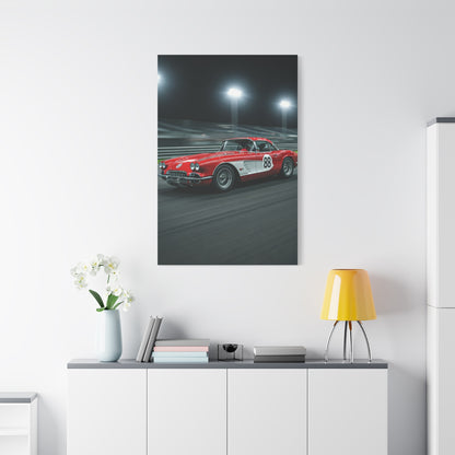 1962 Chevrolet Corvette C1 Night Circuit Racer Wall Art & Canvas Prints