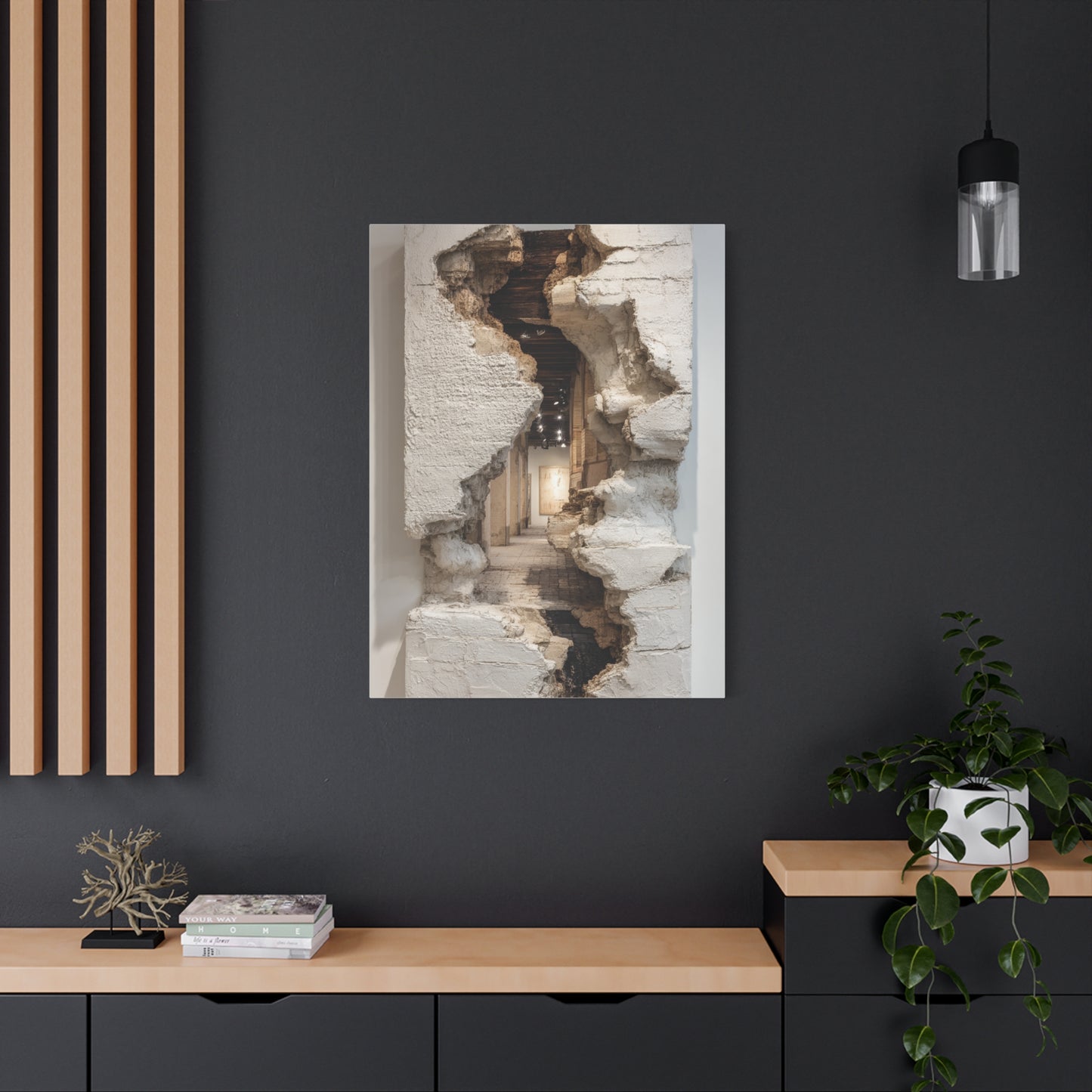 Sculptural Ruptured Wall Passage Wall Art & Canvas Print