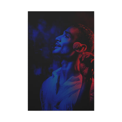 Monochrome Singer Stage Light Portrait Wall Art & Canvas Print