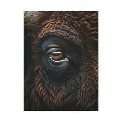 Macro Bison Eye Reflection Portrait Wall Art & Canvas Print