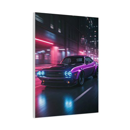 1970 Dodge Challenger Widebody Neon District Run Wall Art & Canvas Prints