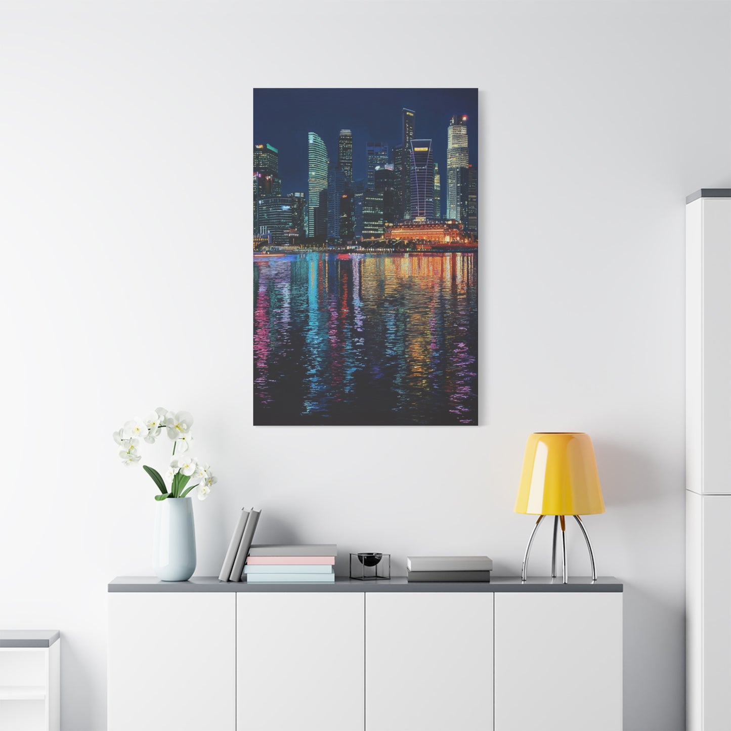 Singapore Skyline Marina Bay Night Reflections Wall Art & Canvas Print