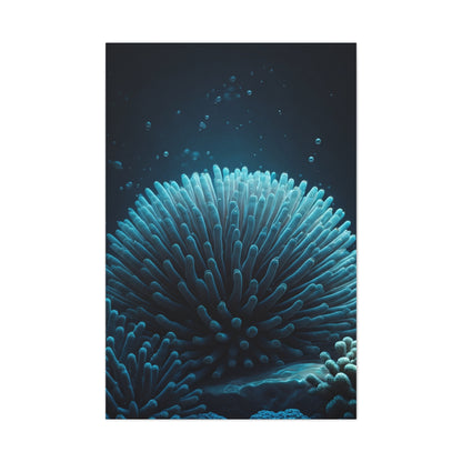 Coral Reef Glow in Deep Blue Ocean Wall Art & Canvas Prints