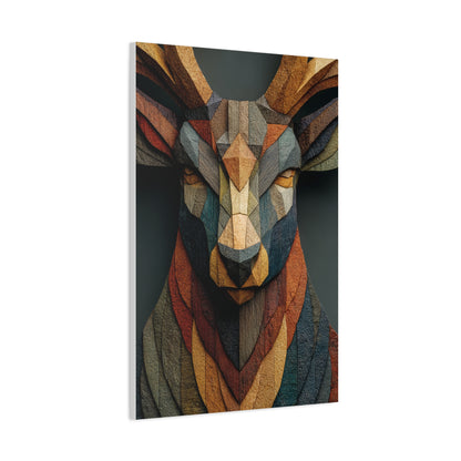 Geometric Mosaic Stag Wall Art & Canvas Print