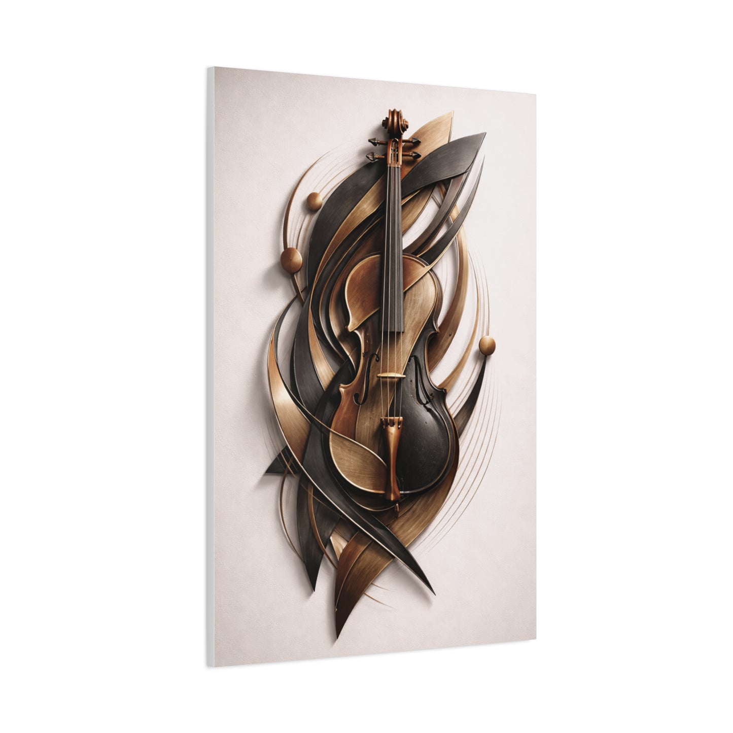 Sculptural Violin Motion Composition Wall Art & Canvas Print