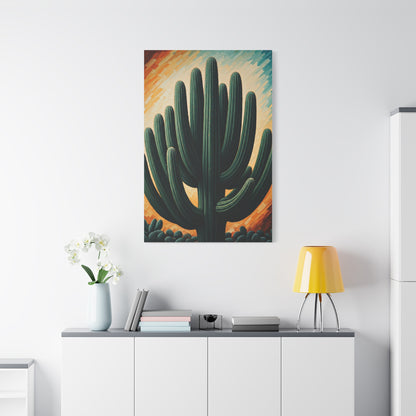 Textured Desert Saguaro Illustration Wall Art & Canvas Prints