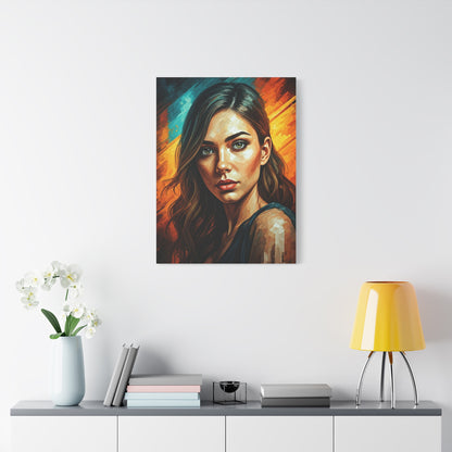 Ember Gaze Feminine Portrait Wall Art & Canvas Print