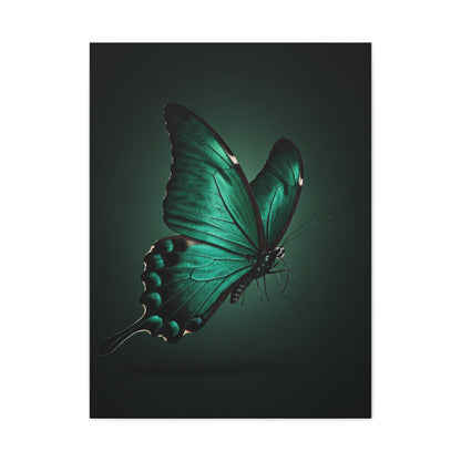 Emerald Swallowtail Butterfly in Shadow Light Wall Art & Canvas Prints