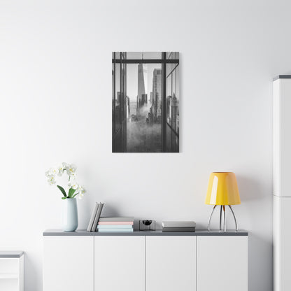 Executive Skyline Through Glass Wall Art & Canvas Print