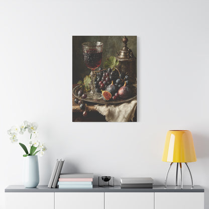 Old Master Fig and Wine Still Life Wall Art & Canvas Print