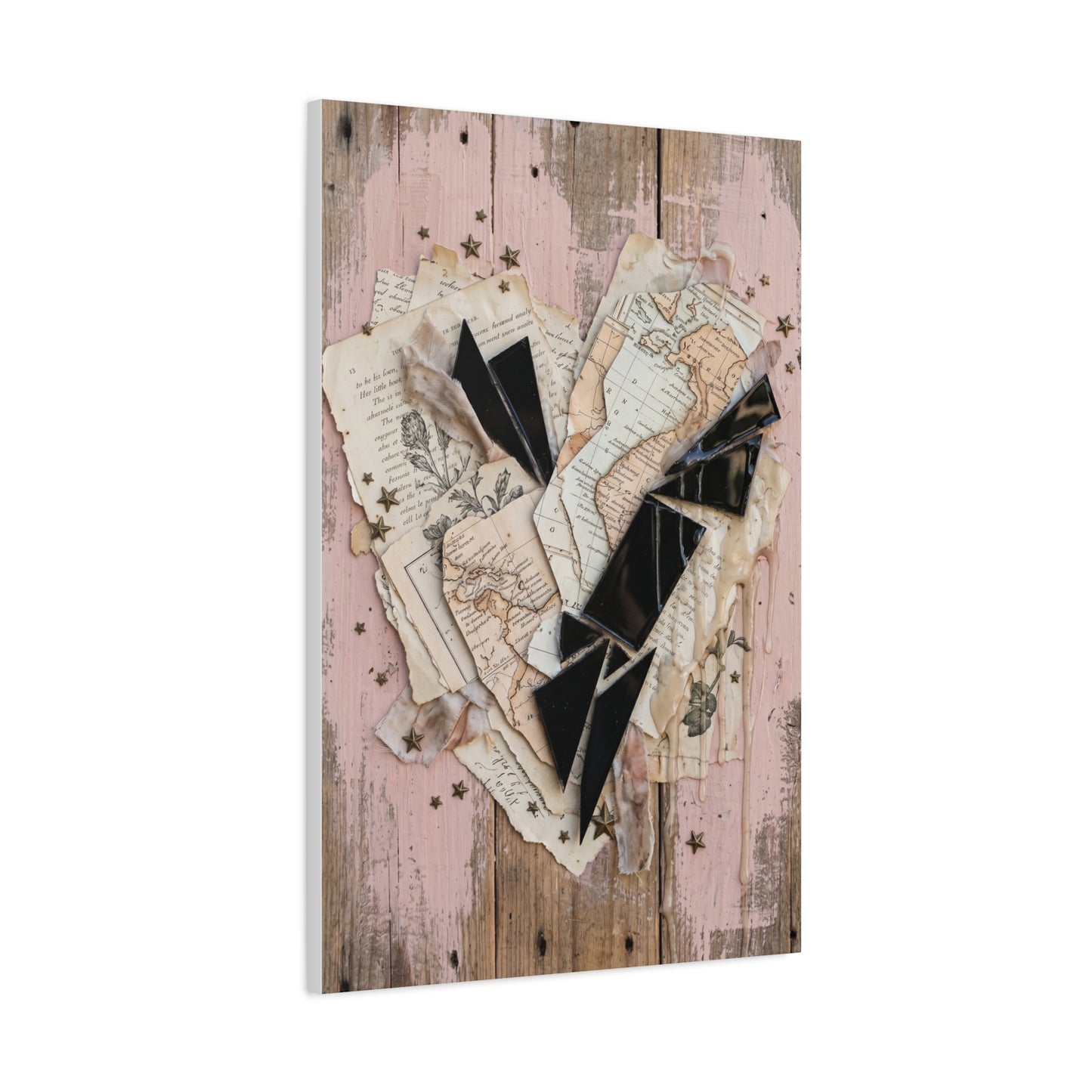 Reclaimed Mixed Media Heartless Romance Wall Art & Canvas Print