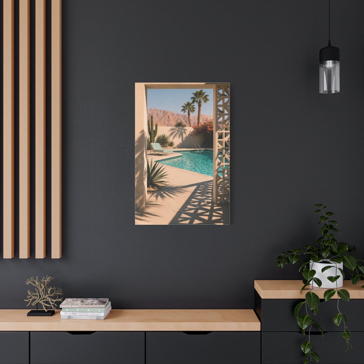 Desert Poolside Modernist Framing Wall Art & Canvas Print