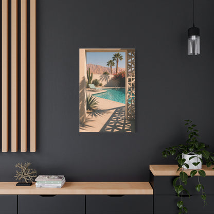 Desert Poolside Modernist Framing Wall Art & Canvas Print