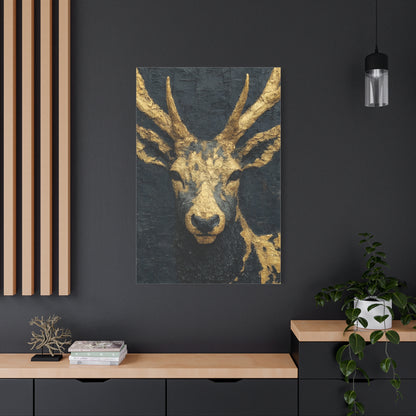 Regal Black and Gold Stag Portrait Wall Art & Canvas Print