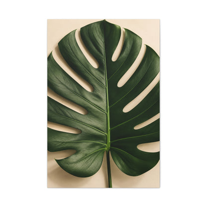 Minimal Monstera Leaf Botanical Tropical Wall Art & Canvas Print